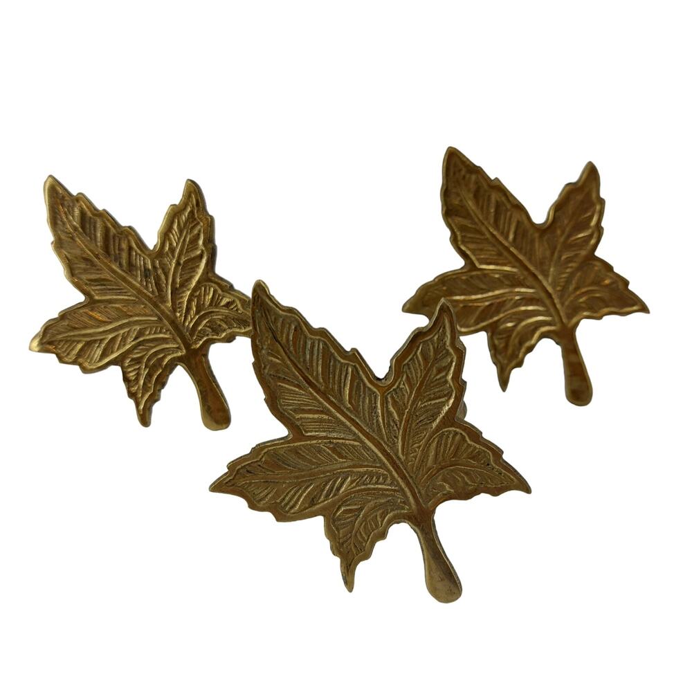 Thanksgiving Fall Leaves Napkin Rings Dining Gold Tone Lot 3